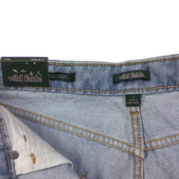 Wild Fable Super High Rise Cut Off Jean Short Light Wash Distressed Women 8 / 29 - Picture 6 of 6